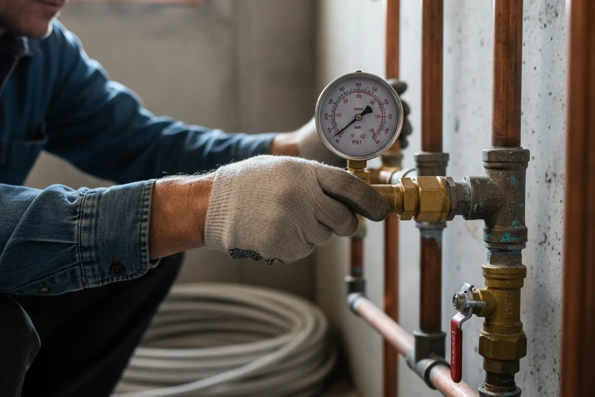 Pressure testing a repaired line during Water Line Repair in Fromberg
